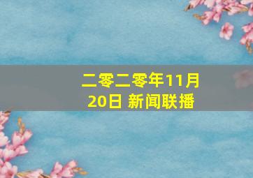 二零二零年11月20日 新闻联播